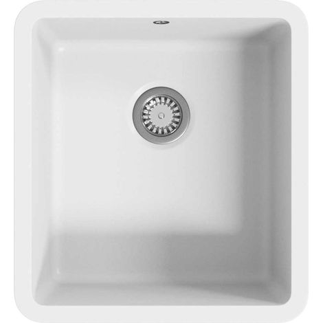 Maison Exclusive - Fregadero de cocina con un seno granito blanco (1/5)