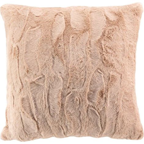 Housse de Coussin Imitation Fourrure "Foxy" 40x40cm Sable (1/4)