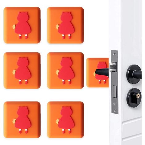 Protege Mur Silicone - Tampon Antichoc Poignee Porte - Installation Adhesive Sans Outil - Decoration Cartoon - Lot De 6 Pieces (1/5)