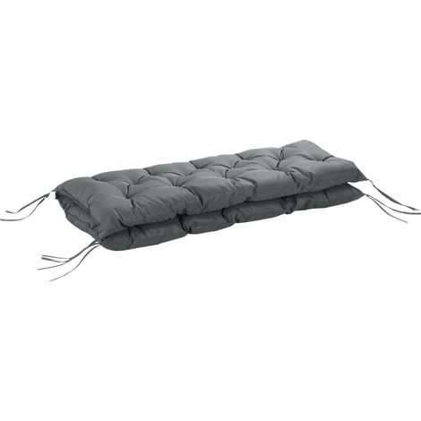 Garden Bench Cushion, 2 Seater Swing Chair Cushion, Seat Pad with Ties for Indoor Outdoor Use, 110 x 120 cm, Dark Grey (1/5)