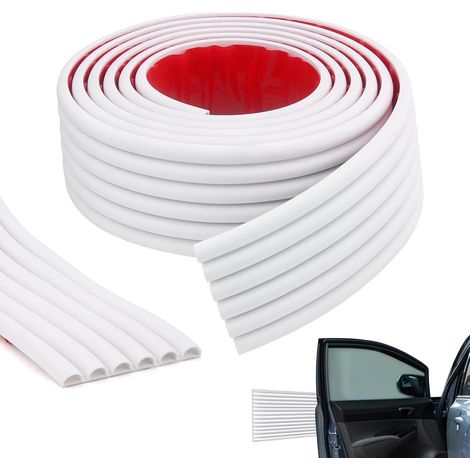 Protection murale de garage, autocollante, en caoutchouc, solide, pour portes de voiture, anti-rayures et imperméable, 3 m x 7 cm (blanc) (1/5)