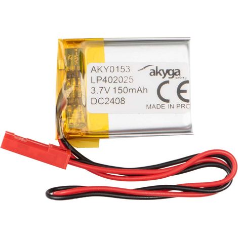 Batería Li-Po LP402025 Akyga AKY0153 3,7 V / 150 mAh PCM Conector JST de 2 pines 150 mm (1/3)
