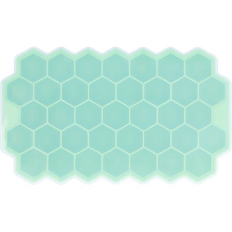 Bac à glaçons en silicone avec couvercle, 37 alvéoles en forme de nid d'abeille pour bar et maison, moule à glaçons alimentaire. (1/5)