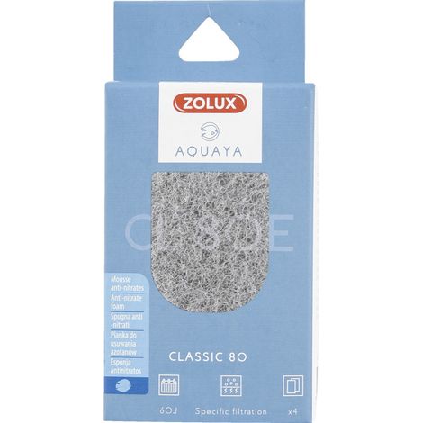 Filtre pour pompe classic 80, filtre CL 80 E mousse anti nitrates x 4 pour aquarium - zolux (1/3)