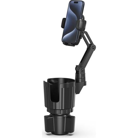 Support téléphone voiture porte-gobelet 360°, support universel réglable smartphone (1/5)