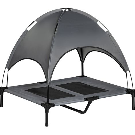 Hundebett Baldachin Atmungsaktiv Taftstoff Grau 92X76X90Cm