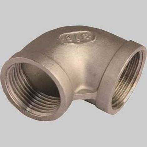 RACCORDO GOMITO 90° FILETTATO F/F ACCIAIO INOX - 1"