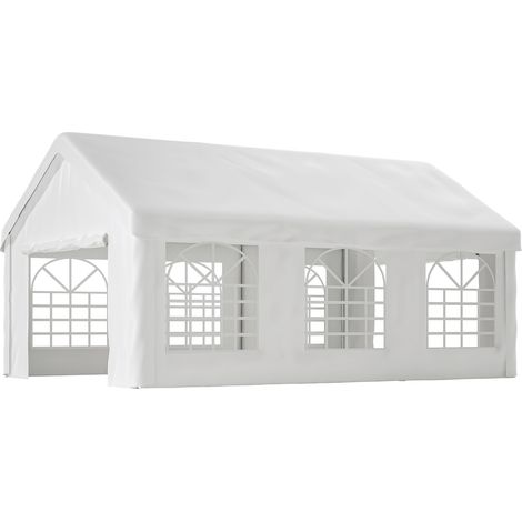 Tente garage 4x6 m – 2 portes enroulables avant/arrière, accès des deux côtés, toit et parois amovibles – structure renforcée