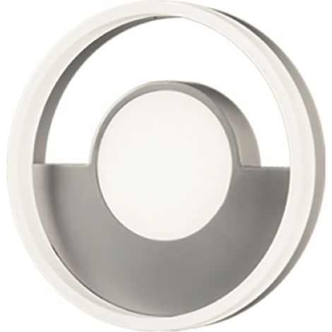 Applique in metallo Argento D20 cm con diffusore perimetrale Led ELISA (1/4)