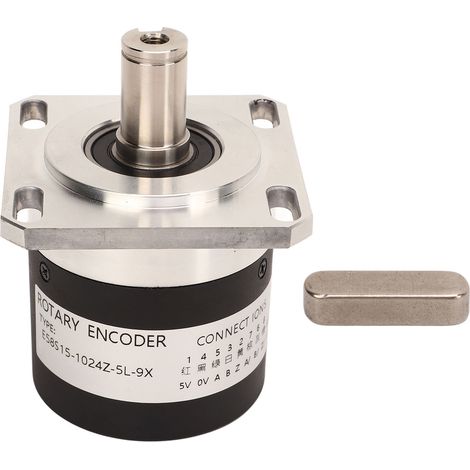 Rotary Encoder 1024 Pulses 15mm Shaft 5‑26V CNC Rotary Encoder E58S15‑1024Z‑5L‑9X for Machine