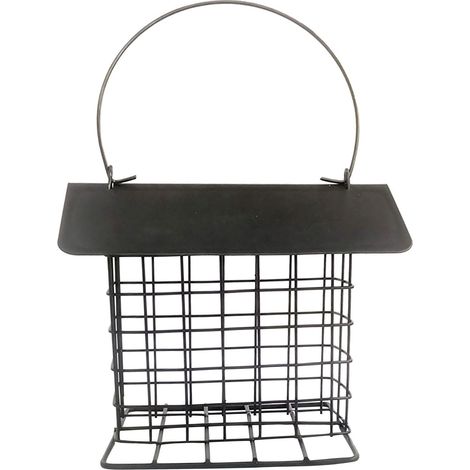Mangeoire à suif suspendue d'extérieur anti-écureuils avec toit et plateforme en métal, résistante à la pluie, pour orioles, colibris, mésanges, sittelles. (1/5)