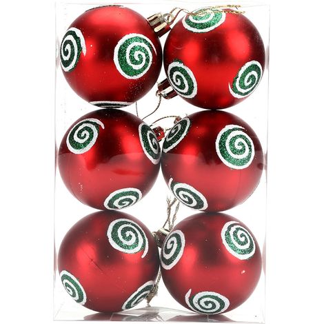 Ornement De Sapin De Noël - Boule Décorative Incassable 6 cm - Pour Arbre Intérieur Extérieur Fête Mariage Décoration - Lot De 6 (1/5)
