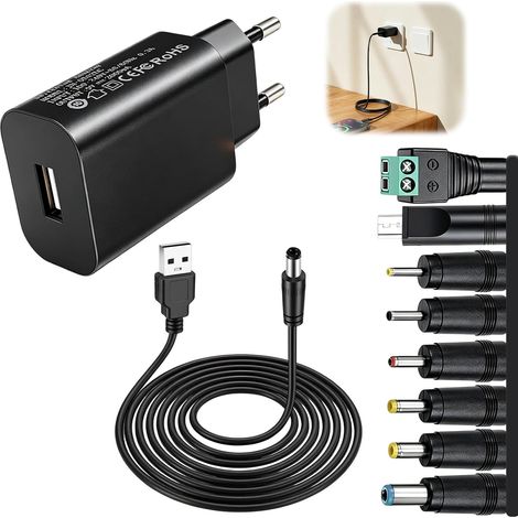 Bloc D’Alimentation 5V 2A, 8 en 1 Chargeur USB Universel Adaptateur (1/5)