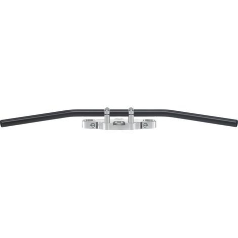 Manubrio lungo in acciaio nero TRW ZF Dragbar da 25,4 mm con incavi per cavi.
