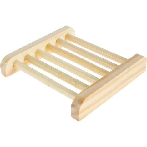 Ensemble de 10 porte-savons en bambou naturel avec système d'égouttage (1/5)