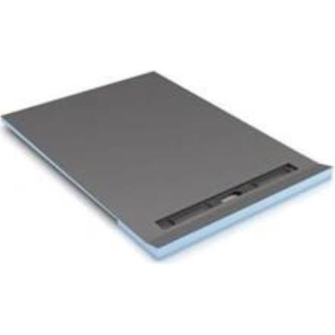 Receveur à carreler 90 x 90 cm avec écoulement linéaire pour plancher bois Wedi Rioligno