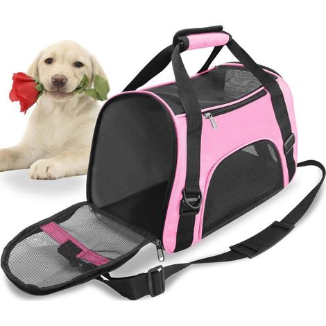 Rose) – Transporteur de Voyage pour Animaux de Compagnie pour Chat et Chien Côté Souple nomade(M (1/5)