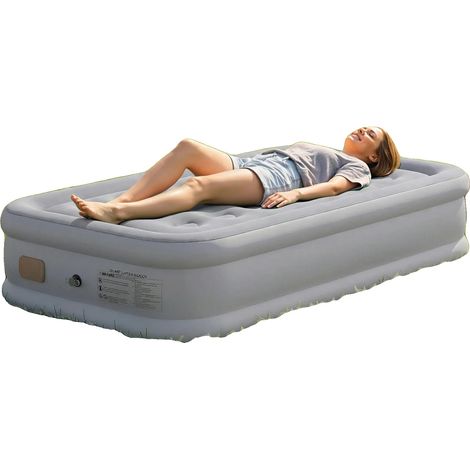 Matelas Gonflable, Pompe Intégrée, Design Imperméable, noir (1/5)
