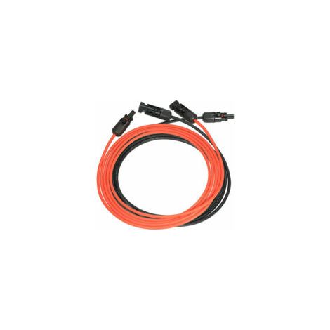 Solar-Verlängerungskabel, 3 m, 4 mm², Photovoltaik-Verlängerungskabel, 14 AWG, Solaranschluss mit weiblichen und männlichen Solarsteckern an beiden Enden, Rot + Schwarz - Crezuo