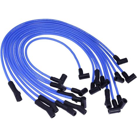Jeu de câbles de bougie d'allumage bleus de course 9 mm, fils d'allumage de rechange pour moteurs for Ford Mustang, F-150, 5,0 L et 5,8 L V8, SBF 302 Windsor