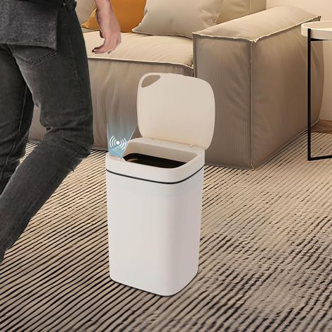 Automatischer Sensor Mülleimer, 16L große Kapazität, milchweiß, ideal für Küche und Bad, Geruchssicherheit, 23  20  36cm