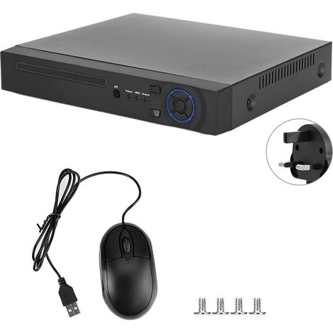 Enregistreur vidéo réseau numérique NVR 5MP HD 9 canaux H.265 avec disque dur, compatible ONVIF, alimentation 100-240V (prise AU). (1/5)