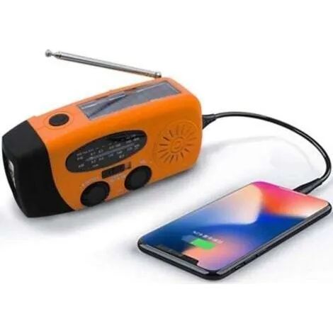 Radio météo solaire d'urgence, kit antisismique, à manivelle, autonome, AM/FM/WB, radio de survie à manivelle, lampe torche LED, batterie externe 2000 mAh pour iPhones et smartphones (O (1/3)