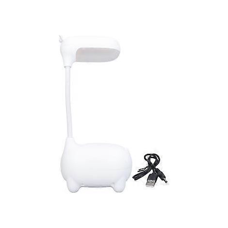 LED-Schreibtischlampe mit USB-Ladefunktion, weißes Licht, einzigartiges Cartoon-Design, kompakte Tischleuchte mit Augenschutz