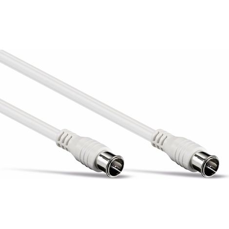 S-IMPULS câble de connexion antenne satellite, 2x connecteurs F-Quick, blanc, 5 m, 100 dB