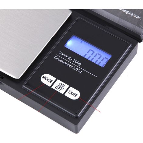 Elektronische Präzisionswaage für Schmuck und Lebensmittel, 200 g/0,01 g, mit LCD-Bildschirm (1/3)
