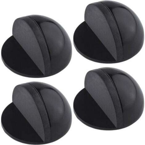 [NIEMALS VERWENDET] 4-teiliger Türstopper, Türstopper aus Edelstahl, selbstklebender Türstopper, halbmondförmiger Türblock, Türstopper zum Schutz von Möbeln, Schwarz