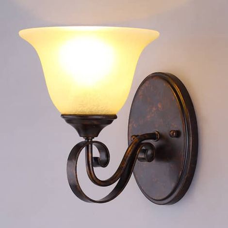 [GEBRAUCHT] B-Ware Lucande Wandleuchte Svera Wandlampe Lampe Leuchte Landhausstil E27 Led Braun