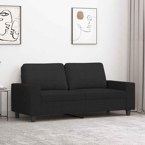2-Sitzer-Sofa Schwarz 140 cm Stoff