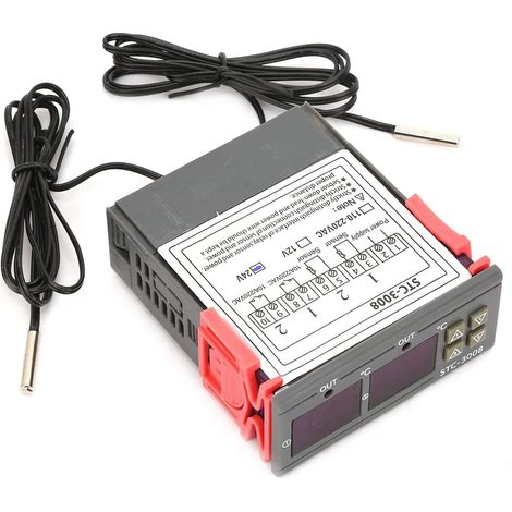 Régulateur de Température Numérique 24V Thermostat avec Double Sonde pour Réfrigérateur Contrôle Précis Humidité Détecteur Température Écran LCD Installation Facile (1/5)