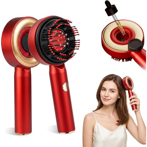 Brosse de Massage Électrique Cuir Chevelu Brosse Massage Cuir Chevelu Electrique Masseur de Tête Électrique avec Lumière Rouge 3 (1/4)