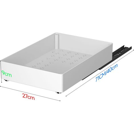 item Organizzatori estraibili per armadi, cassetti estraibili in 1 larghezza per mobili da cucina, bagno, larghezza 27 cm (Bianco) (1/5)