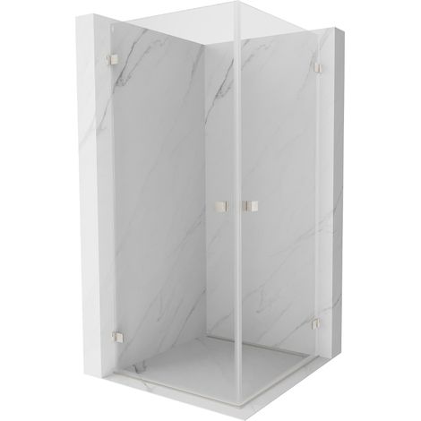 Mexen Lunar-B Duo cabina doccia con porta a battente 95 x 95 cm, trasparente, nichel spazzolato - 832-095L-095P-97-00 (1/5)