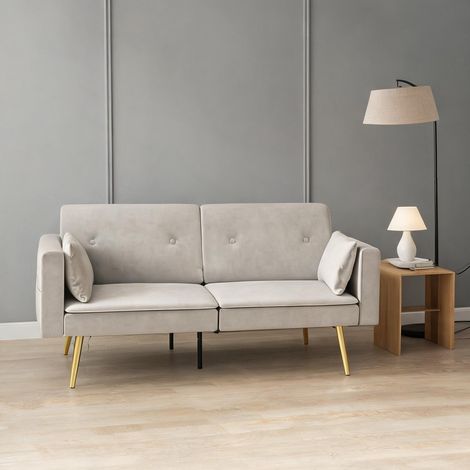 Canapé convertible beige en polyester 181 x 73 x 78,5 cm (1/5)