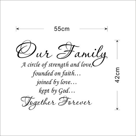 Wandtattoo „Unsere Familie“ – Schlafzimmer/Wohnzimmer – Englische Buchstaben, Sprichwort, Hintergrundaufkleber (1/5)