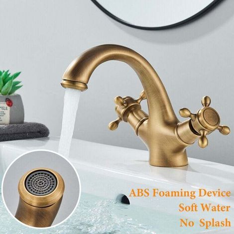 Miscelatore per lavabo in stile retrò moderno – Metallo di alta qualità – Acqua calda/fredda regolabile con stile