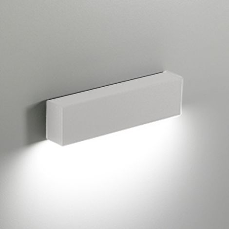 Slat Lampada da Parete LED 4W IP65 Rettangolare in Alluminio Pressofuso Bianco Opaco per Illuminazione d'Interni ed Esterni Dimensioni 18x4.5x3 cm