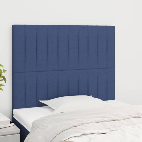 Tête de lit Bleu 80x5x118/128 cm Tissu