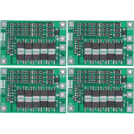 Konvolut von 4 Leiterplatten-Schutzschaltungen für 3S-Lithiumbatterie-MOS-Transistor-Balancer, Präzisions-40A-Elektronikplatine (1/5)