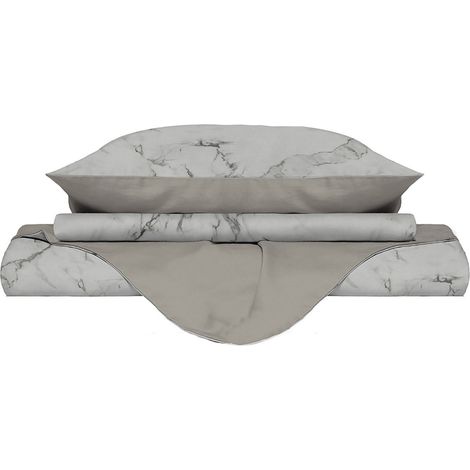 Copripiumino 1 Piazza e Mezzo con Federe Stampato in Microfibra Marble (1/5)