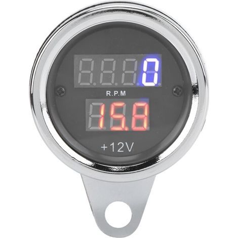 Compteur de vitesse moto 3 en 1, tachymètre numérique LCD 12V avec odographe, écran anti-UV pour suivi RPM et kilométrage (1/5)