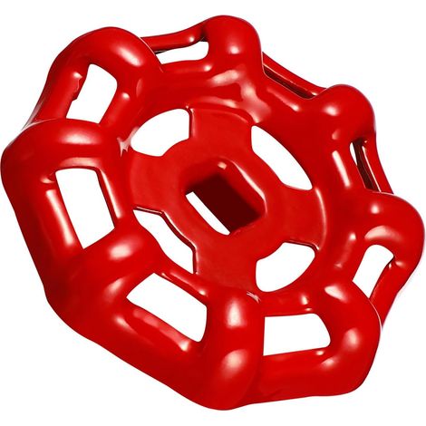 Volant de Vanne Rouge en Fonte, Pièce de Remplacement  Poignée Extérieure pour Valve, Usage Toilette Cuisine, Montage Simple, Format Compatible Volant de Robinet (1/5)