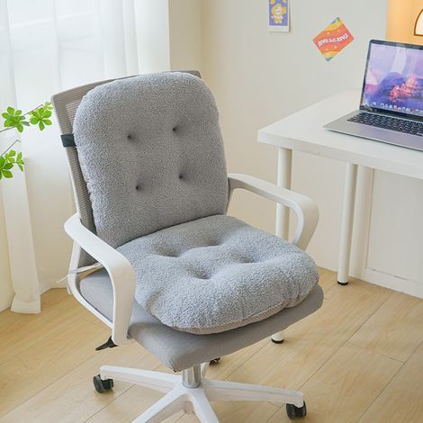 Leichtes, rutschfestes Bürostuhlkissen mit hoher Rückenlehne, ideal für Küche, Wohnung, Büro oder Zuhause. Farbe: Blaugrau. (1/5)