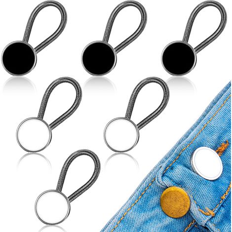 6 ressorts de 10 mm, boucle d'extension universelle - 3 blancs + 3 noirs