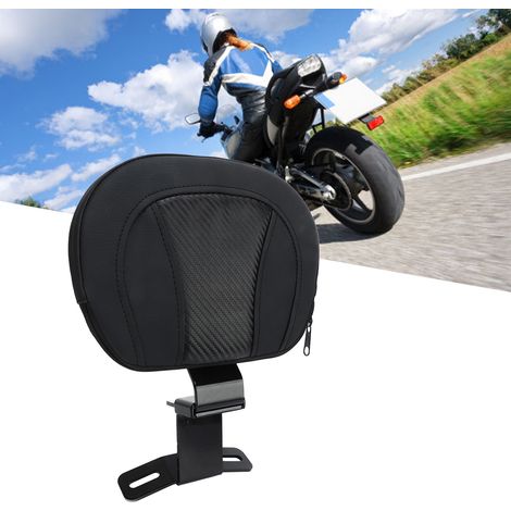 Sacoche de dossier universelle en cuir PU pour siège conducteur de moto, avant et arrière, avec coutures noires. (1/5)