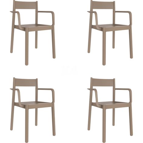 Sillas con brazos Danna garbar plástico beige (Pack de 4) (1/5)